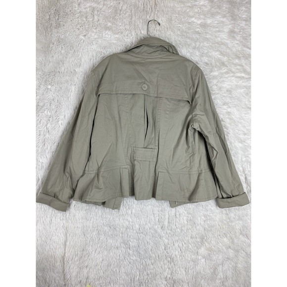 New York & Company Jacket Womens XLarge Cream Jacket Ruffle Front - Picture 7 of 11